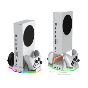 Suporte Cooler 2 Ventoinhas Led Carregador + 2 Baterias Compatível com Xbox Series S