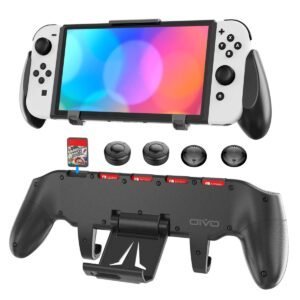 Switch Grip com suporte ajustável atualizado, compatível com Nintendo Switch e OLED, OIVO