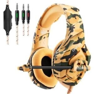 Fone De Ouvido Headset Gamer Profissional Onikuma K1B Yellow - Headset Gamer